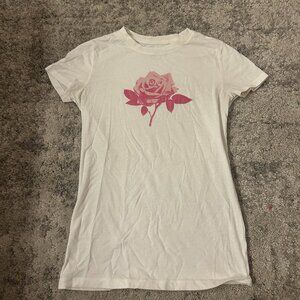 Aeropastle white shirt with rose, size small